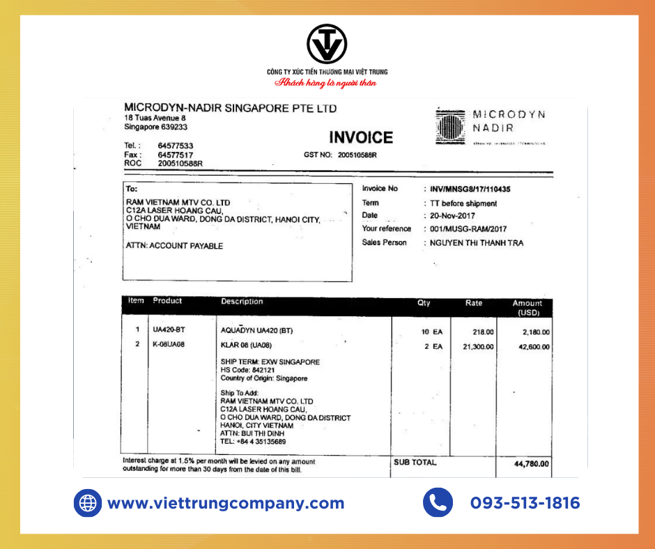 Nội Dung Cơ Bản của Commercial Invoice