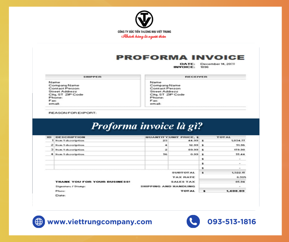 Proforma Invoice Là Gì? Tìm Hiểu Nội Dung Của Hóa Đơn Chiếu Lệ