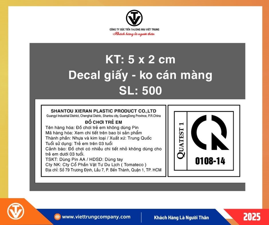Quy định dán nhãn đồ chơi trẻ em
