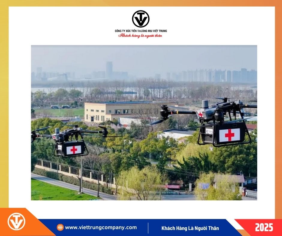 drone giao thiết bị y tế khẩn cấp