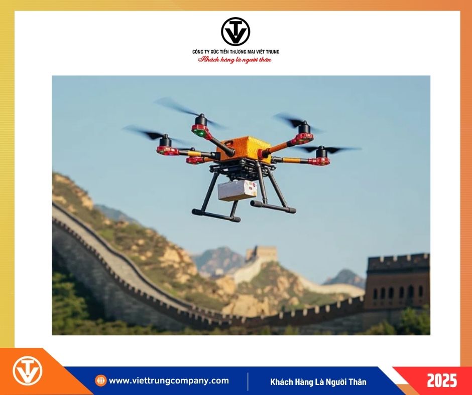 giao hàng bằng drone tại khu vực Vạn Lý Trường Thành
