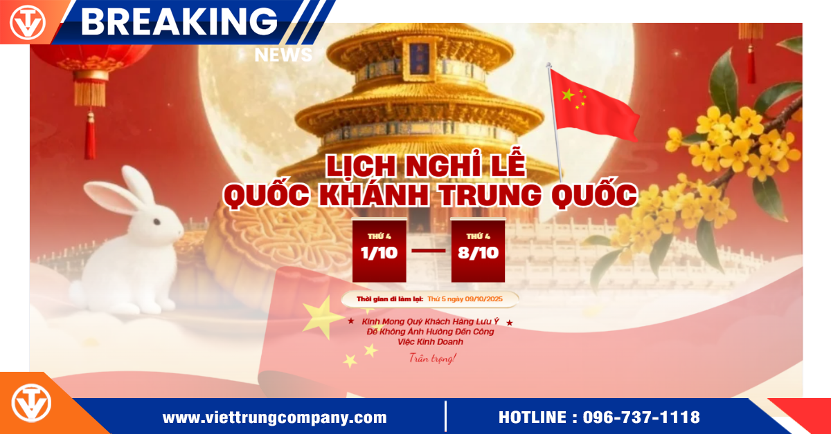 Thông Báo Nghỉ Lễ Quốc Khánh & Trung Thu Trung Quốc 2025