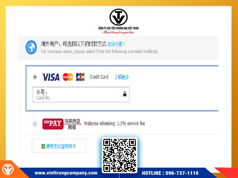 Cách thanh toán taobao bằng thẻ ngân hàng