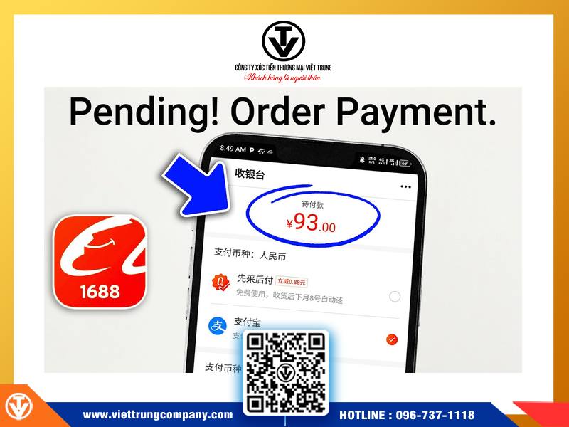 Cách gửi lệnh thanh toán hộ trên 1688