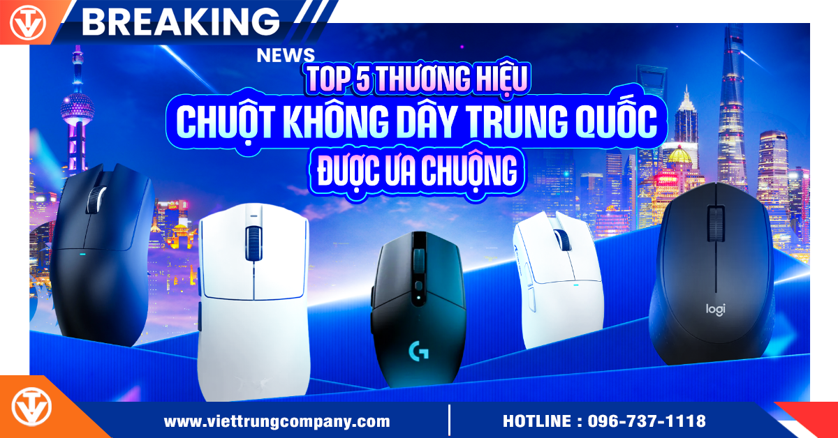 Top 5 thương hiệu chuột không dây Trung Quốc được ưa chuộng